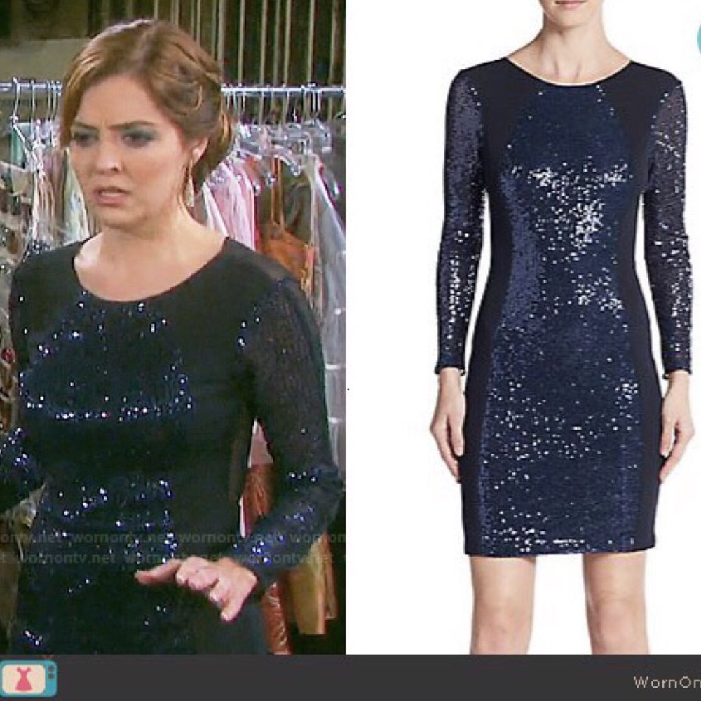 🌟HOST PICK🌟 Allen Schwartz Navy Sequin Dress - Picture 7 of 7